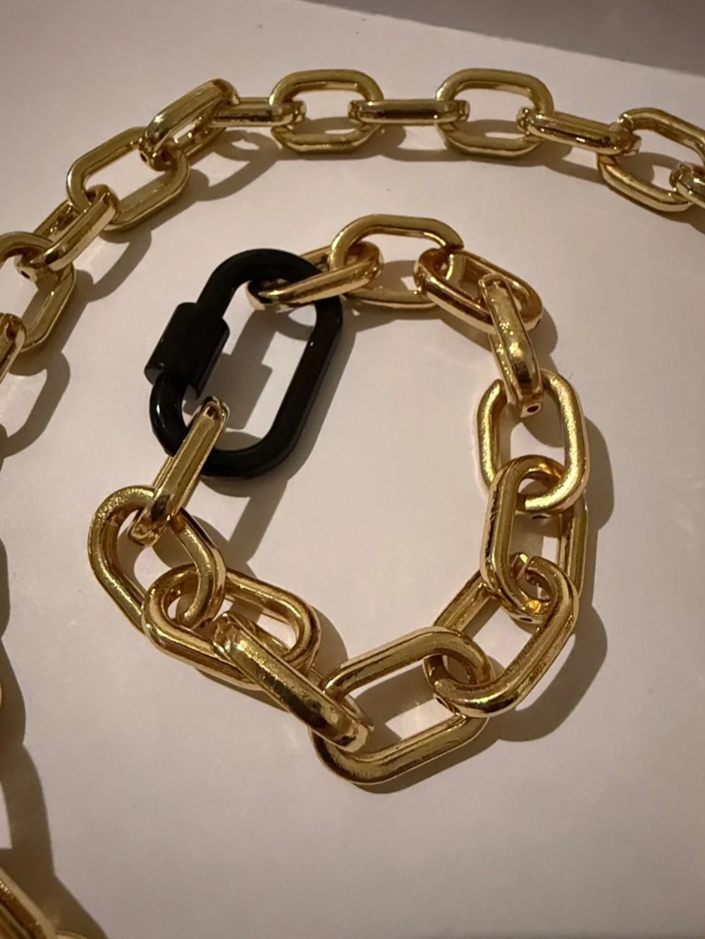 Allie+Bess Joan Gold tone Chain Link Necklace and Bracelet Set